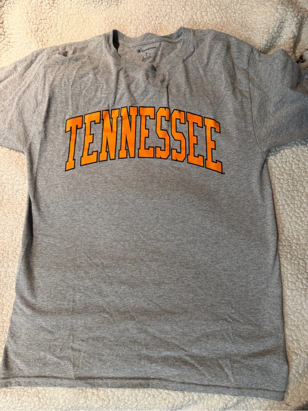 Champion Gray Tee with Orange Tennessee Arch